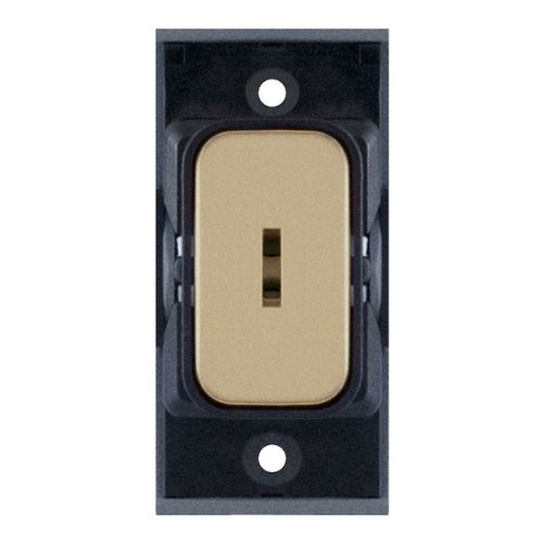 SGRID360-140 20 Amp DP 1 Way Key Switch – Satin Brass with Black Insert