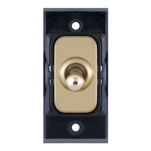 SGRID360-143 10 Amp 2 Way Toggle Switch Module – Satin Brass with Black Insert