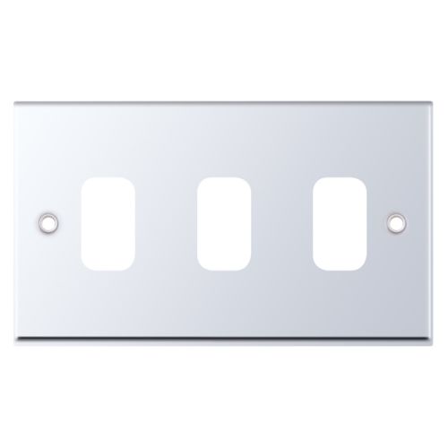 3 Aperture Modular Plate – 7M-PRO – Polished Chrome
