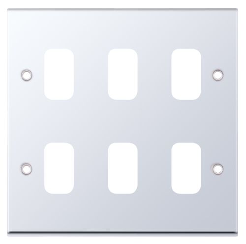 6 Aperture Modular Plate – 7M-PRO – Polished Chrome
