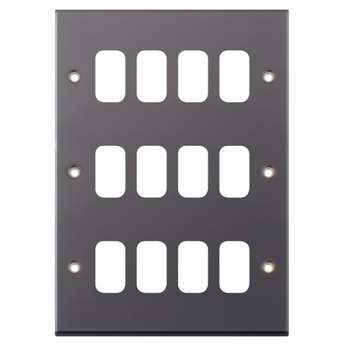 Selectric 12 Aperture Modular Plate Black Nickel 7M-PRO 