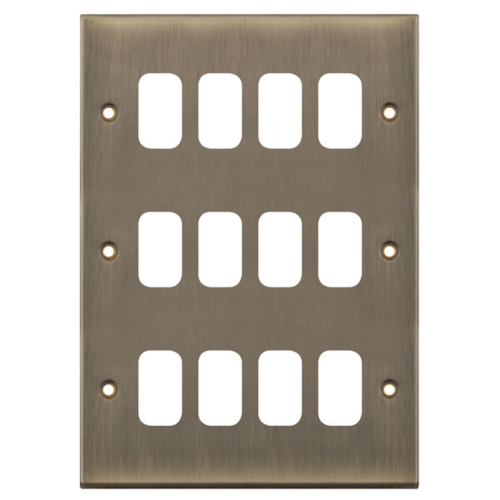 Selectric 12 Aperture Modular Plate Antique Brass