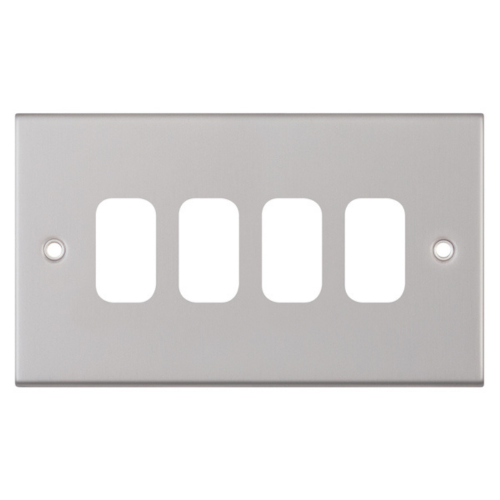 Selectric 4 Aperture Modular Plate 5M Satin Chrome