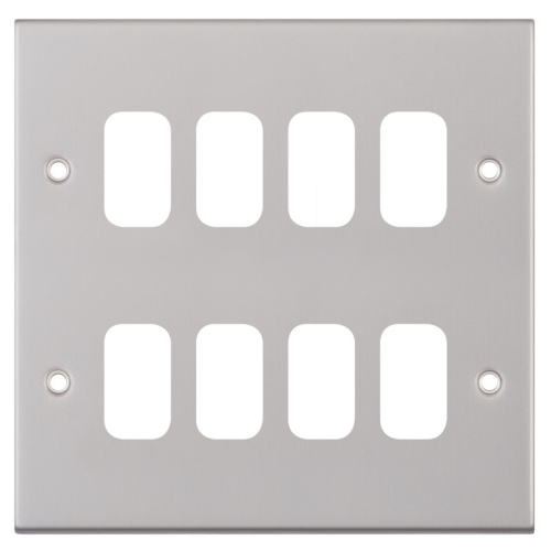 Selectric 8 Aperture Modular Plate 5M Satin Chrome