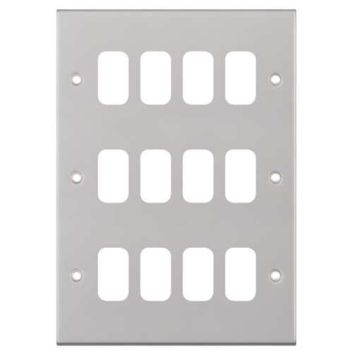 Selectric 12 Aperture Modular Plate 5M Satin Chrome