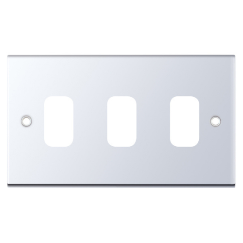 Selectric 3 Aperture Modular Plate 5M Polished Chrome