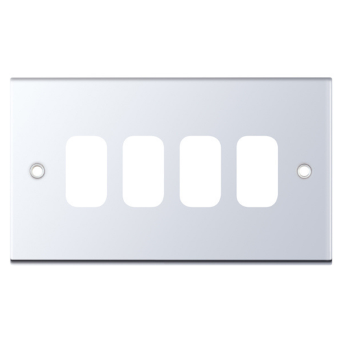 Selectric 4 Aperture Modular Plate 5M Polished Chrome