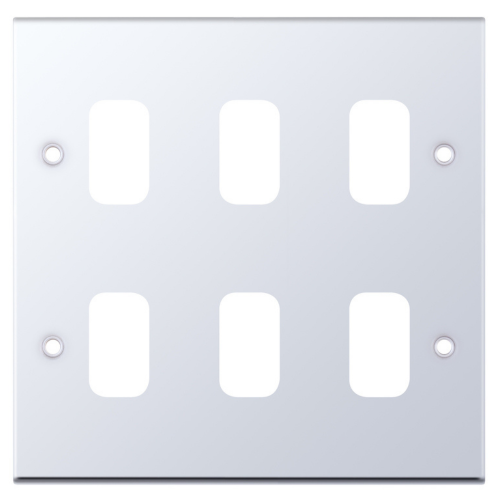Selectric 6 Aperture Modular Plate 5M Polished Chrome