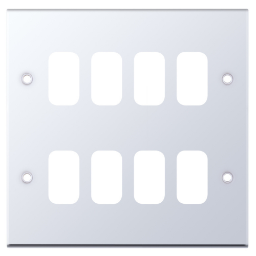 Selectric 8 Aperture Modular Plate 5M Polished Chrome