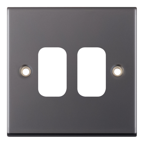 Selectric 2 Aperture Modular Plate Black Nickel 5M 