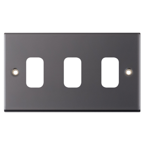 Selectric 3 Aperture Modular Plate 5M Black Nickel