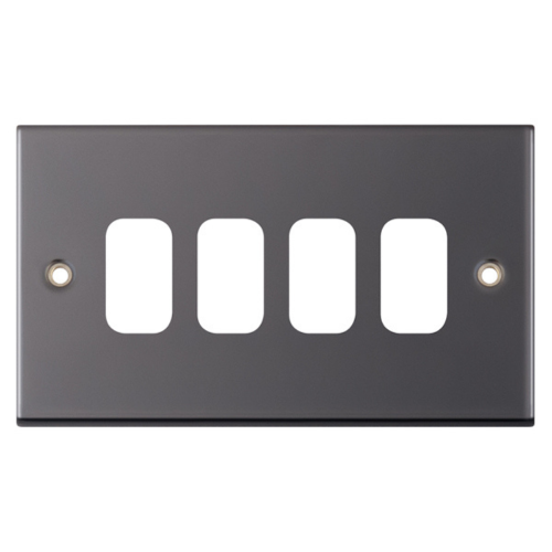 Selectric 4 Aperture Modular Plate Black Nickel 5M