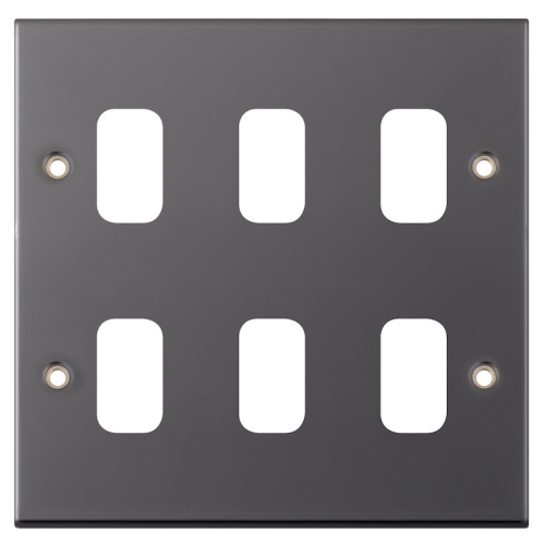 Selectric 6 Aperture Modular Plate Black Nickel 5M