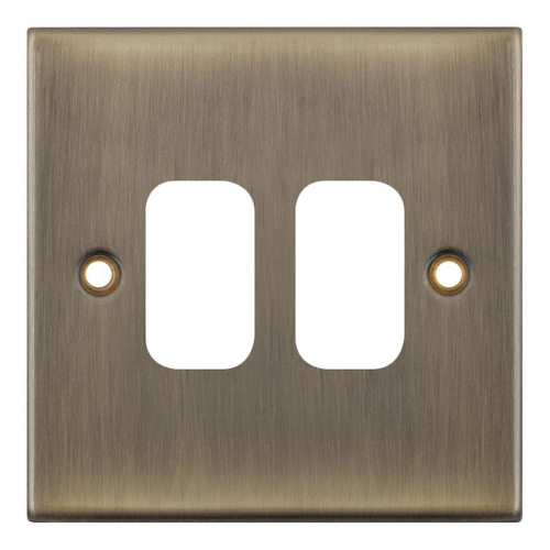 Selectric 2 Aperture Modular Plate Antique Brass 5M