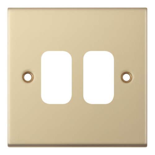 Selectric 2 Aperture Modular Plate 5M Satin Brass