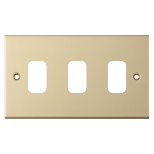 Selectric 3 Aperture Modular Plate 5M Satin Brass