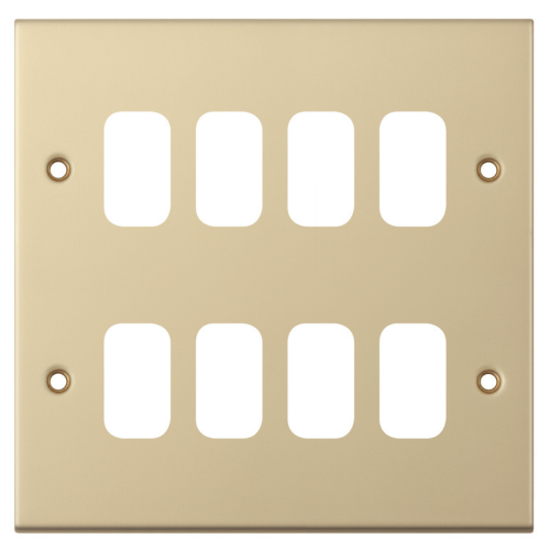 Selectric 8 Aperture Modular Plate 5M Satin Brass