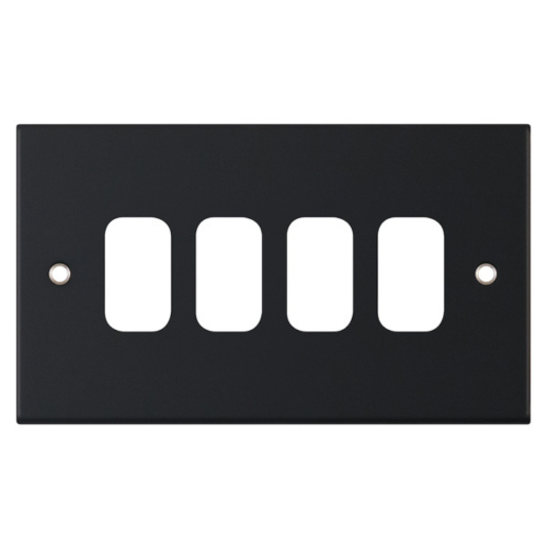 Selectric 4 Aperture Modular Plate 5M Matt Black