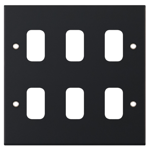 Selectric 6 Aperture Modular Plate 5M Matt Black