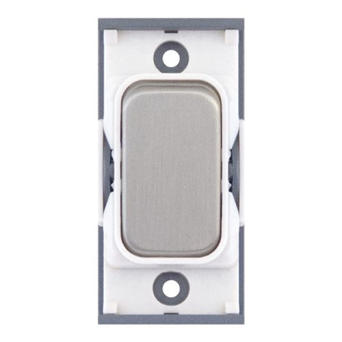 SGRID360-25 10 Amp 1 Way Modular Switch – Satin Chrome with White Insert