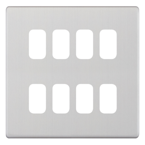 Selectric 8 Aperture Modular Plate 5M-PLUS Satin Chrome