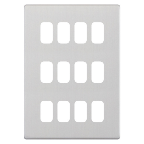 Selectric 12 Aperture Modular Plate 5M-PLUS Satin Chrome