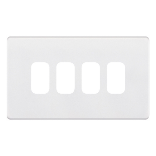 Selectric 4 Aperture Modular Plate 5M-PLUS Matt White
