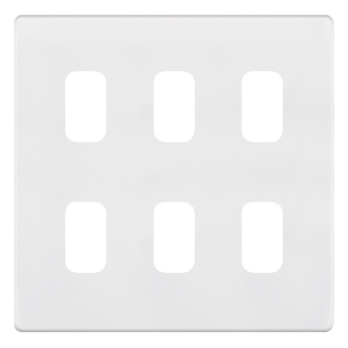 Selectric 6 Aperture Modular Plate 5M-PLUS Matt White