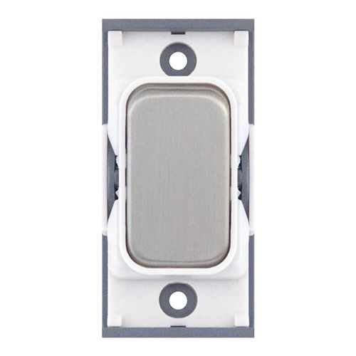 Grid switch module - 10A 2 way switch - Satin Chrome with White Insert by Meteor Electrical 