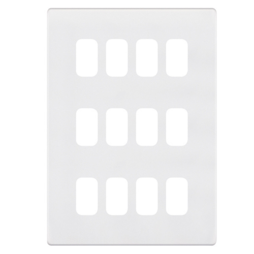 Selectric 12 Aperture Modular Plate 5M-PLUS Matt White