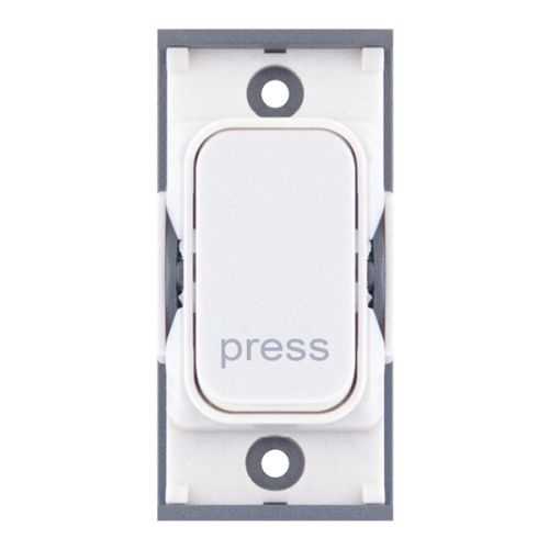 SGRID360-274 10 Amp Retractive Modular Switch “PRESS” White with White Insert