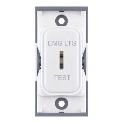 SGRID360-276 20 Amp SP 2 Way Key Switch – Marked “EMG LTG TEST” White with White Insert