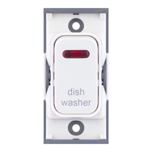 SGRID360-296 20 Amp DP Modular Switch with Neon – Marked “dish washer” White