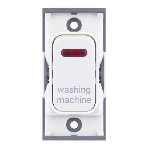SGRID360-297 20 Amp DP Modular Switch with Neon – Marked “washing machine” White