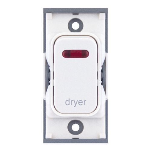 SGRID360-298 20 Amp DP Modular Switch with Neon – Marked “dryer” White