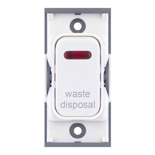 SGRID360-299 20 Amp DP Modular Switch with Neon – Marked “waste disposal” White