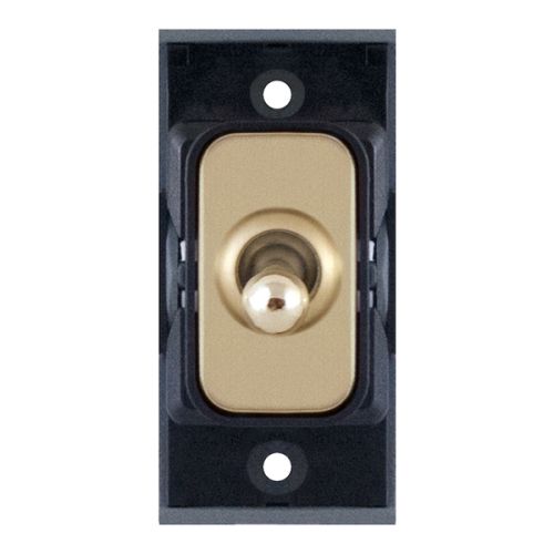 SGRID360-318 10 Amp Intermediate Toggle Switch Module – Satin Brass with Black Insert