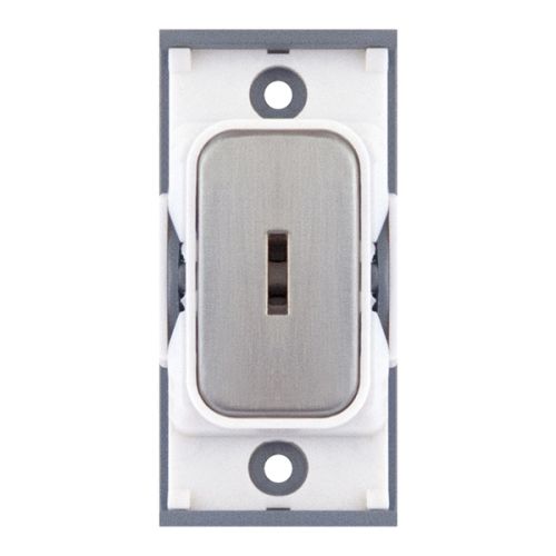 SGRID360-35 20 Amp DP 1 Way Key Switch – Satin Chrome with White Insert