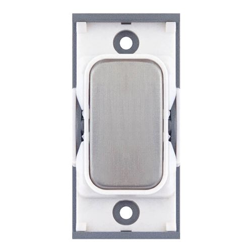 Grid switch module - blank plate Satin Chrome with White Insert by Meteor Electrical 
