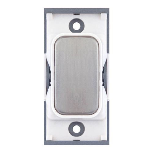 Grid switch module - blank plate Satin Chrome with White Insert by Meteor Electrical 