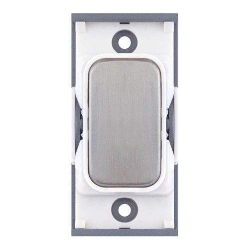 Grid switch module - blank plate Satin Chrome with White Insert by Meteor Electrical 