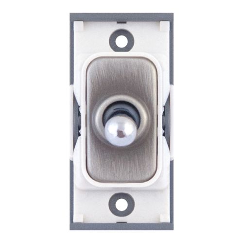 SGRID360-38 10 Amp 2 Way Toggle Switch Module – Satin Chrome with White Insert