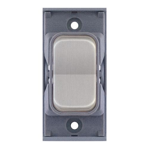 SGRID360-403 20 Amp Centre Off Retractive Modular Switch – Satin Chrome with Grey Insert