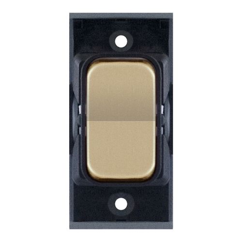 SGRID360-408 20 Amp Centre Off Retractive Modular Switch – Satin Brass with Black Insert