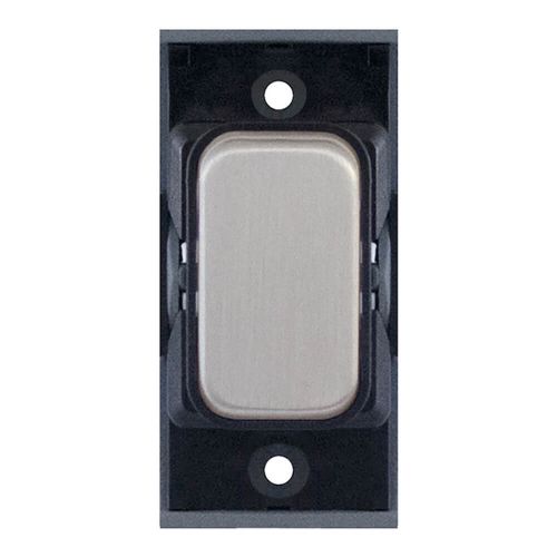 Grid switch module - 10A 2 way switch - Satin Chrome with Black Insert by Meteor Electrical 