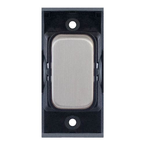 Grid switch module - 10A 2 way switch - Satin Chrome with Black Insert by Meteor Electrical 