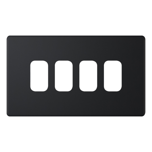 Selectric 4 Aperture Modular Plate 5M-PLUS Matt Black