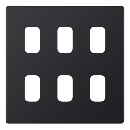 Selectric 6 Aperture Modular Plate 5M-PLUS Matt Black