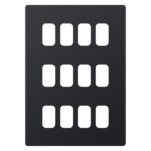 Selectric 12 Aperture Modular Plate 5M-PLUS Matt Black