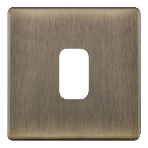 Selectric 1 Aperture Modular Plate Antique Brass 5M Plus